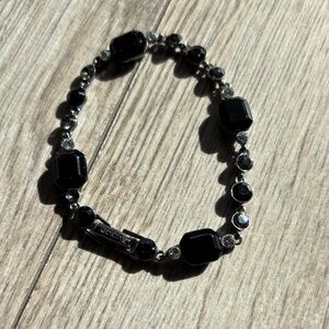 Givenchy Black and Silver Beaded Bracelet